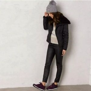 PrAna Jett coated wet look organic black jean pant